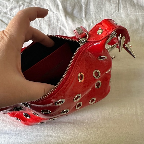 Red Studded Women's Bag- Poppy Lissiman Bingo bag- punk - Picture 3 of 3